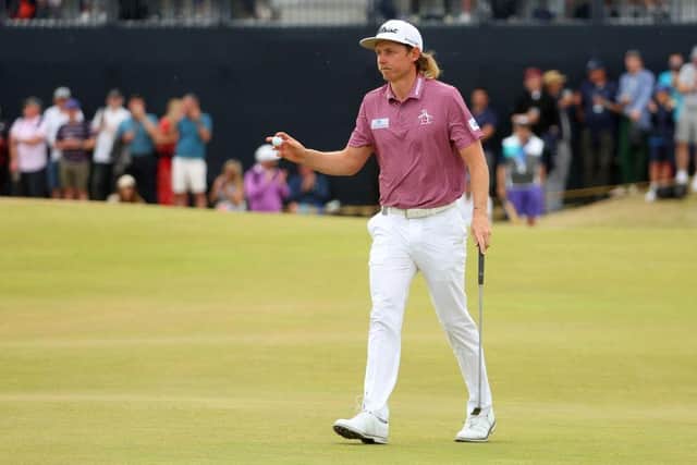 Cameron Smith acknowledges during the final round of the 150th Open at St Andrews. Picture: Andrew Redington/Getty Images.