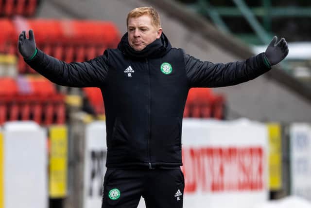 Celtic manager Neil Lennon gesticulates on the touchline during the Scottish Premiership win over St Johnstone at McDiarmid Park (Photo by Craig Williamson / SNS Group)