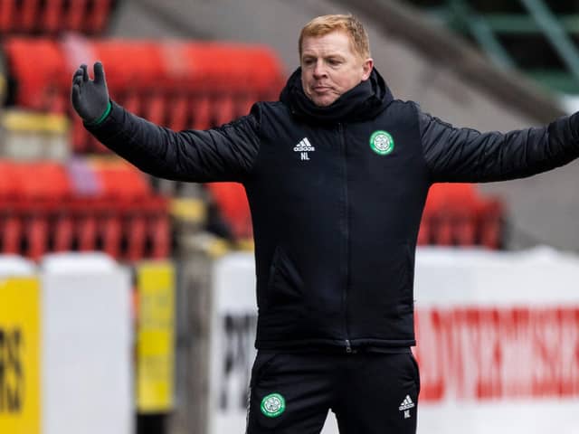 Celtic manager Neil Lennon gesticulates on the touchline during the Scottish Premiership win over St Johnstone at McDiarmid Park (Photo by Craig Williamson / SNS Group)