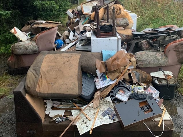 Another example affecting Network Rail was near Blackridge in West Lothian, where furniture, white goods and electronics were dumped at the side of the road.