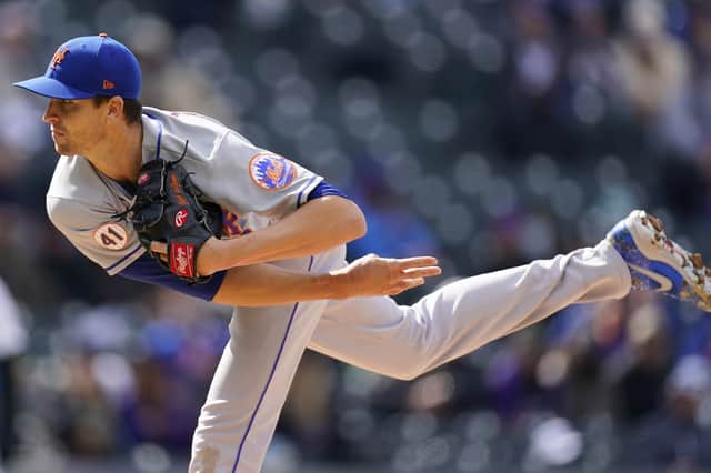 New York Mets starting pitcher Jacob deGrom in action against the Colorado Rockies. Picture: David Zalubowski/AP