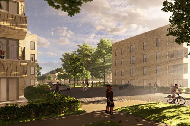 An artist's impression of the finished homes at Granton Waterfront