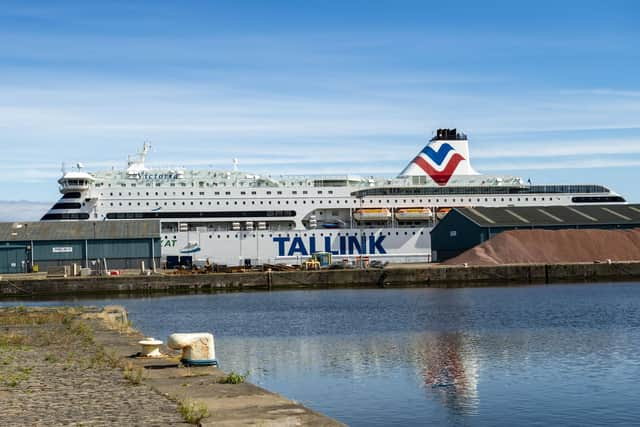 The MS Victoria, at Leith Docks, is being used to house Ukrainian refugees. Picture: Lisa Ferguson