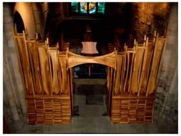 Well-known works by Tim Stead include the oil industry memorial chapel in the Kirk of St Nicholas in Aberdeen