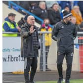 Gordon Young (left) on the sidelines with Cove Rangers manager Paul Hartley