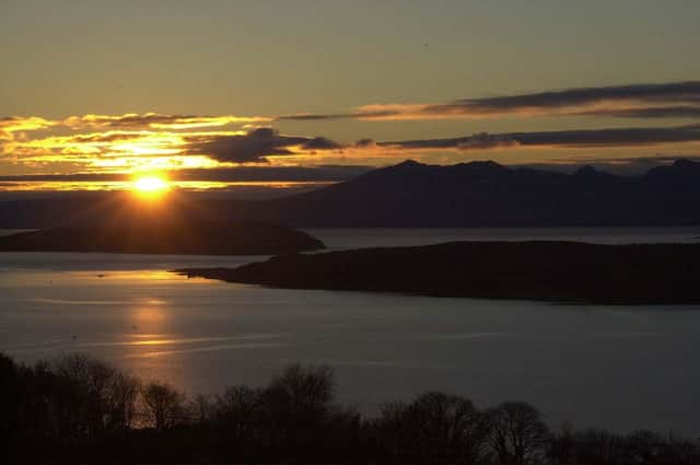 Sunset over Arran as seen from Haylie Brae in Largs, North Ayrshire (Picture: Allan Milligan)