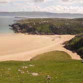 Ceannabeinne beach near Durness, which sits on the NC500 driving route. Campers have been blocked from the dunes and machair given damage to the ground given high numbers of overnight visitors at the beauty spot. PIC: Freizeit/CC.
