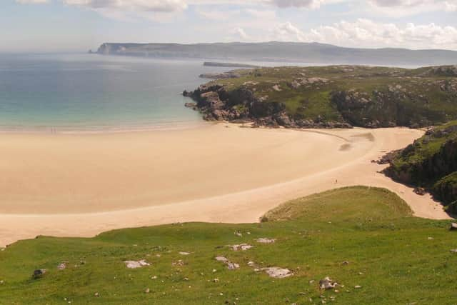 Ceannabeinne beach near Durness, which sits on the NC500 driving route. Campers have been blocked from the dunes and machair given damage to the ground given high numbers of overnight visitors at the beauty spot. PIC: Freizeit/CC.