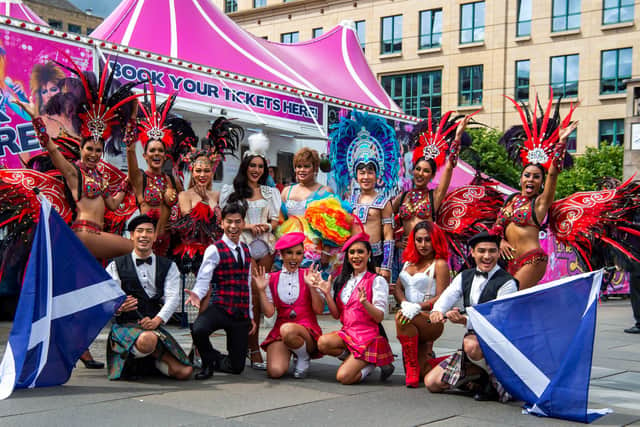 The Ladyboys of Bangkok are performing in Festival Square this month.