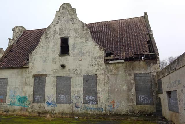 The west elevation of Africa House in 2019. Part of the roof collapsed last summer. PIC:CC/Rosser 1954.