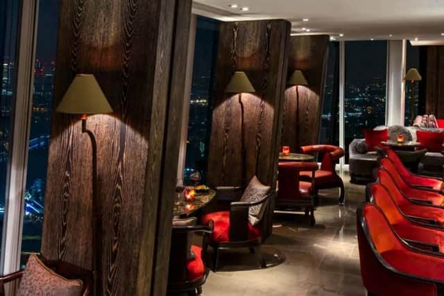 GONG, which is billed as the highest hotel bar in Western Europe, at Shangri-La The Shard, London. Pic: Contributed