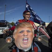 Supporters of Donald Trump held a car parade Saturday from Clackamas to Portland, Oregon (Picture: Paula Bronstein/AP)