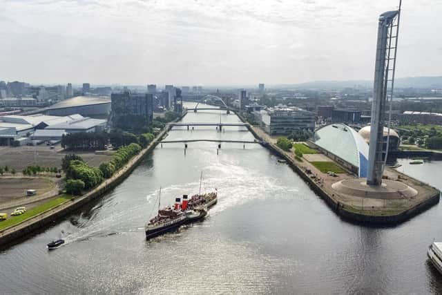 PS Waverley makes her way down the river Clyde on her first sailing of 2024. Picture: John Devlin