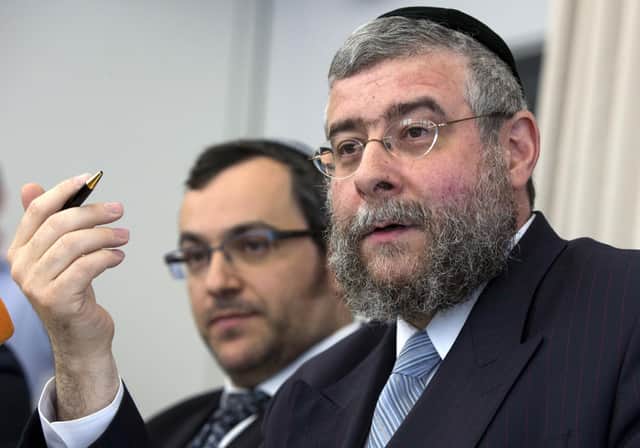 Moscow’s chief rabbi, Pinchas Goldschmidt, right, left Russia in July after the authorities put pressure on him to support the war in Ukraine. He did not (Picture: David Gannon/AFP/Getty Images)