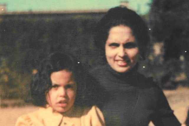 Aasmah Mir as a child with her mother Almas. Pic: Contributed