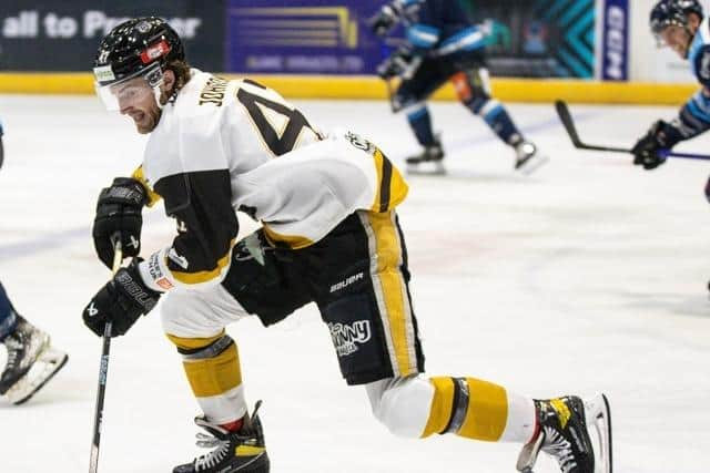 Adam Johnson in action for Nottingham Panthers against Coventry Blaze earlier this season (Pic: Scott Wiggins)