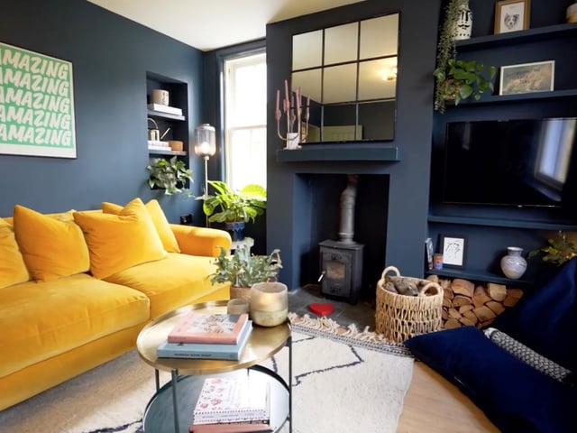 Small but distinctive, the property boasts bold colours and unique design with entry to the home via the snug