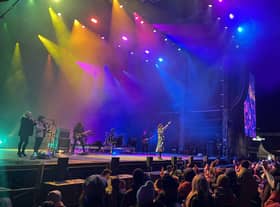 Sophie Ellis-Bextor opened Edinburgh's Hogmanay festival with a headline gig in Princes Street Gardens.
