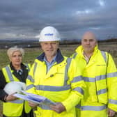 Louise Caldwell, regional sales director; Andrew McArthur, regional operations director; and Arthur Mann, regional land director. Picture: Peter Devlin