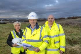 Louise Caldwell, regional sales director; Andrew McArthur, regional operations director; and Arthur Mann, regional land director. Picture: Peter Devlin