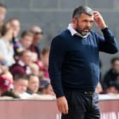 St Johnstone manager Callum Davidson cuts a frustrated figure during the 3-2 defeat to Hearts at Tynecastle. (Photo by Ross Parker / SNS Group)