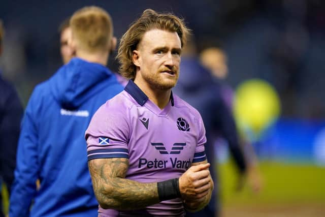 Stuart Hogg is unable to hide his dejection at full time despite an excellent performance for Scotland against New Zealand.