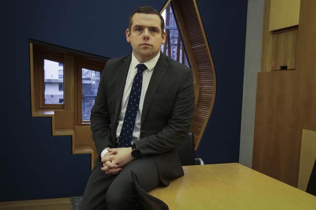 Douglas Ross will speak to the Scottish Conservative party conference on Saturday.