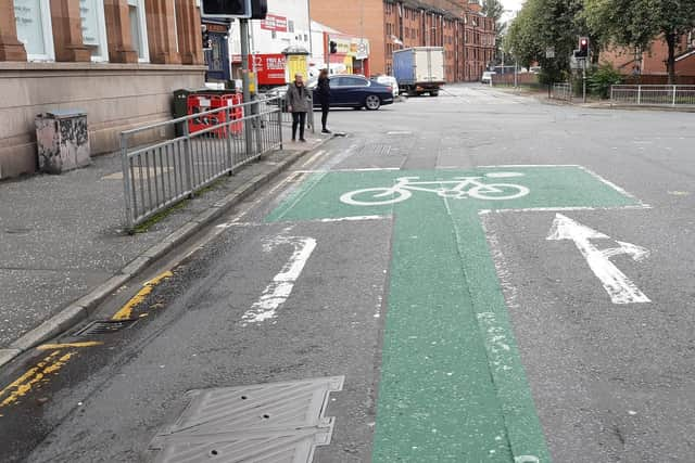 How a green coloured advanced stop line could make it more conspicuous to drivers. Visualisation: Gavin Munro/The Scotsman