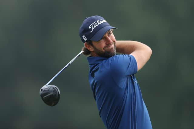 Scott Jamieson hits his tee-shot on the third hole during day one of the Italian Open at Chervo Golf Club in Brescia. Picture: Warren Little/Getty Images