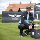 Grant Forrest pictured with the Genesis Scottish Open Trophy at a media day at The Renaissance for the Rolex Series event on 13-16 July. Picture: SNS