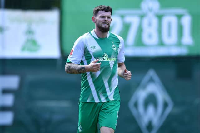 Oliver Burke scored twice on his Werder Bremen debut in a friendly against Karlsruher SC. Photo by Action Press/Shutterstock (13018311al)