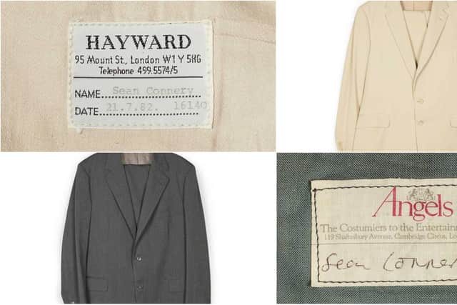 Two suits worn by the late Sir Sean Connery in films will go under the hammer in an online auction this week.