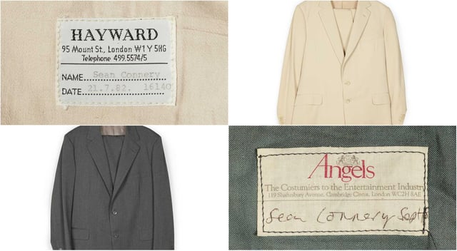 Two suits worn by the late Sir Sean Connery in films will go under the hammer in an online auction this week.
