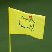 A detail view of a pin flag during a practice round prior to the 2023 Masters Tournament at Augusta National Golf Club on April 03, 2023 in Augusta, Georgia. (Photo by Patrick Smith/Getty Images)