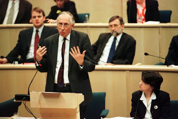 First Minister Donald Dewar, pictured addressing the Scottish Parliament in 2000, saw devolution as the start of a process of enhancing democracy (Picture: Ben Curtis/PA)