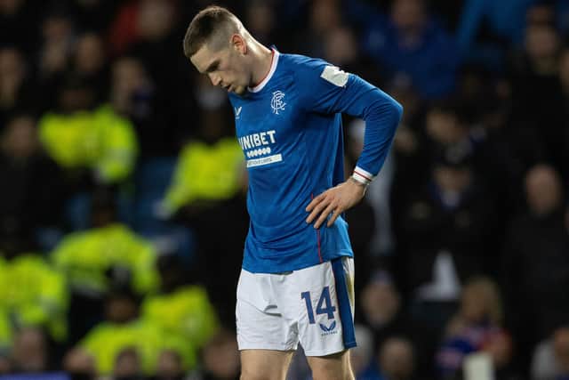 Rangers' Ryan Kent cuts a downbeat figures as the winger has often across a season in which his manager concedes decisive scoring moments have eluded him. (Photo by Alan Harvey / SNS Group)