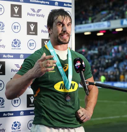 South Africa lock Eben Etzebeth was named player of the match in the Autumn Nations Series win over Scotland.  (Photo by Craig Williamson / SNS Group)