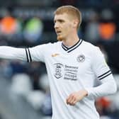 Jay Fulton of Swansea City in action during the Sky Bet Championship match between Swansea City and Huddersfield Town on September 25, 2021. (Photo by Athena Pictures/Getty Images)