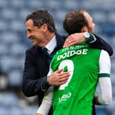 Hibs manager Jack Ross is glad to have Christian Doidge back among his options for the cup semi-final against Rangers at Hampden. (Photo by Ross Parker / SNS Group)