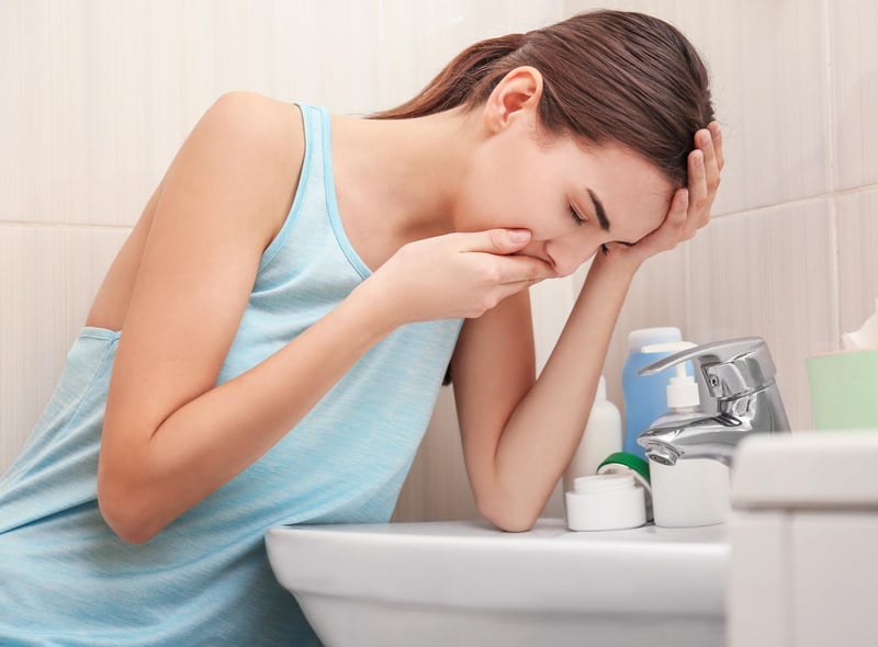Feeling sick is a common symptom of norovirus and this will usually pass on its own. Getting plenty of fresh air can help relieve nausea, along with drinking ginger or peppermint tea.