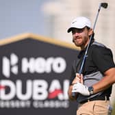 Tommy Fleetwood looks on from the 15th tee during round three of the Hero Dubai Desert Classic at Emirates Golf Club. Picture: Ross Kinnaird/Getty Images.