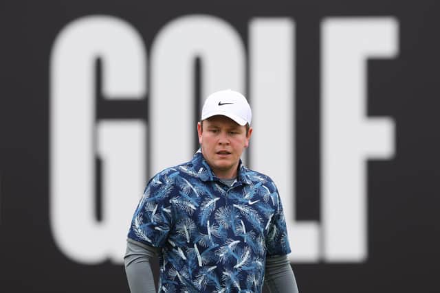 Sporting his foliage-print shirt, Bob MacIntyre pictured during day one of the Genesis Scottish Open at The Renaissance Club in East Lothian. Picture: Andrew Redington/Getty Images.