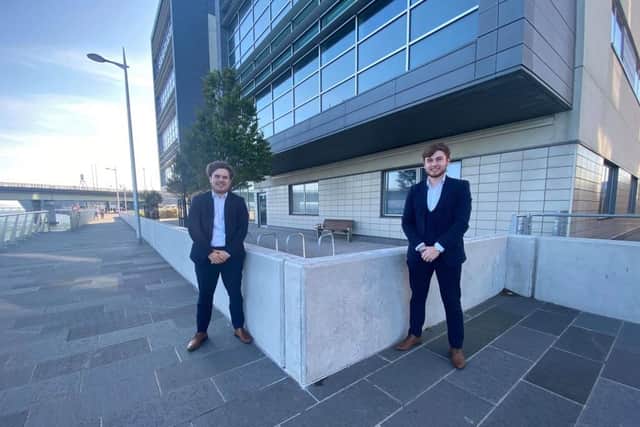 From left: Daniel Rosie and Craig Campbell outside their Dundee office. Picture: contributed.