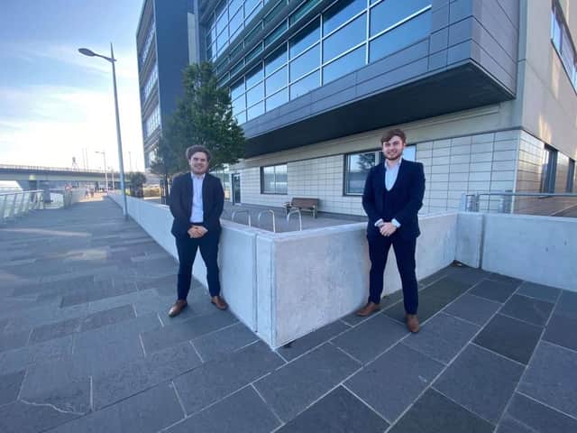 From left: Daniel Rosie and Craig Campbell outside their Dundee office. Picture: contributed.