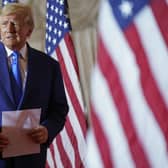 Former President Donald Trump is preparing to launch his third campaign for the White House with an announcement Tuesday night, Nov. 15. (AP Photo/Andrew Harnik, File)