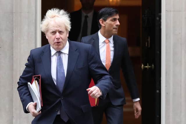 Prime Minister Boris Johnson and Chancellor Rishi Sunak will self-isolate after coming into contact with Health Secretary Sajid Javid, who tested positive for coronavirus on Satruday. Photo: Jonathan Brady/PA Wire