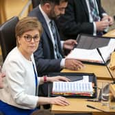 First Minister Nicola Sturgeon during First Minister's Questions at the Scottish Parliament in Holyrood (Photo: Jane Barlow/PA Wire).