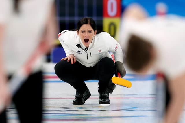Eve Muirhead leads Team GB during the Beijing 2022 Winter Olympic Games. (Photo by Catherine Ivill/Getty Images)