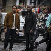 F9 - Fast and Furious 9: Chris 'Ludacris' Bridges and Roman Tyrese Gibson in action in Edinburgh