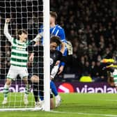 Daizen Maeda opens the scoring for Celtic at Hampden. (Photo by Alan Harvey / SNS Group)